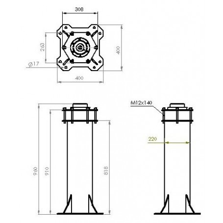 ASToptics Column HD PIER (219มม.) สำหรับลิ่ม Celestron HD Pro