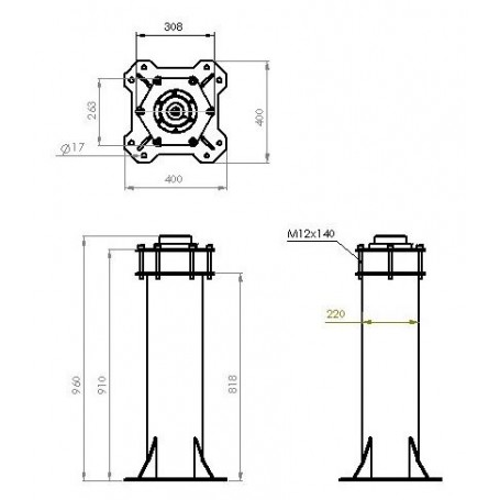 ASToptics Kolom HD PIER (219mm) untuk MEADE X WEDGE