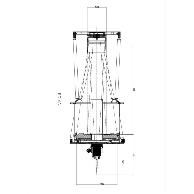 مجموعه آینه Omegon 16 اینچی F/8 Ritchey-Chrétien