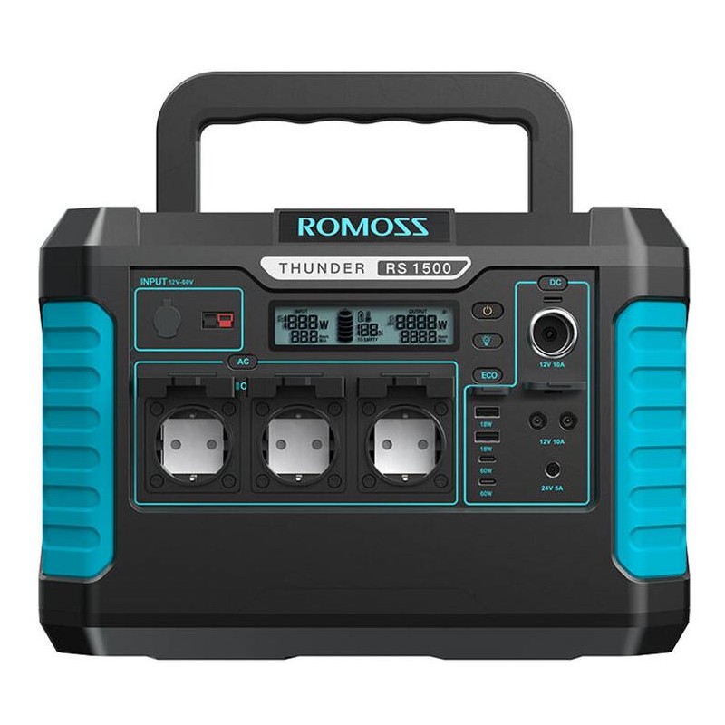 תחנת כוח ניידת רומוס RS1500 Thunder Series, 1500W, 1328Wh