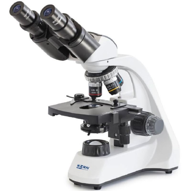 Microscópio Kern Bino Achromat 4/10/40/100, WF10x18, 1W LED, OBT 106