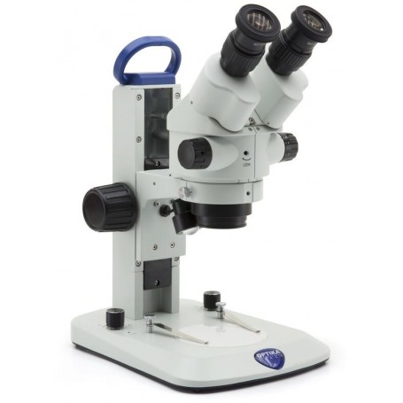 Stereomicroscopio Optika SLX-2, luce riflessa e trasmessa, zoom, 7-45x, LED, bino