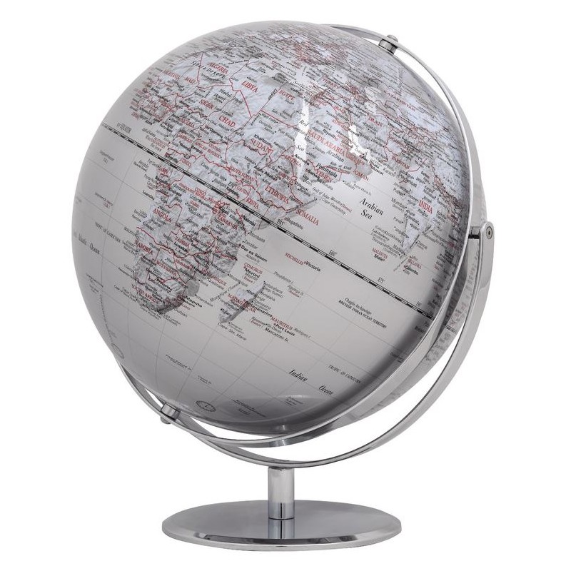 emform Wereldbol Juri Zilver 30cm