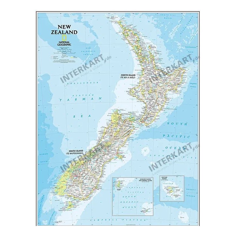 National Geographic -kartta Uusi-Seelanti (60 x 77 cm)