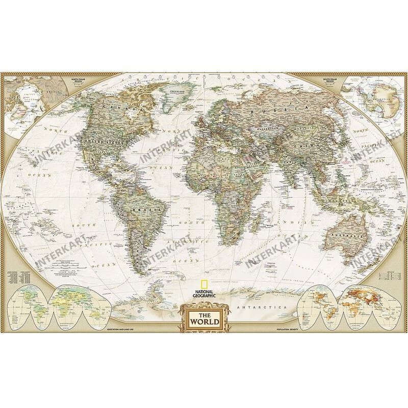 National Geographic Антична карта на света (185x122)