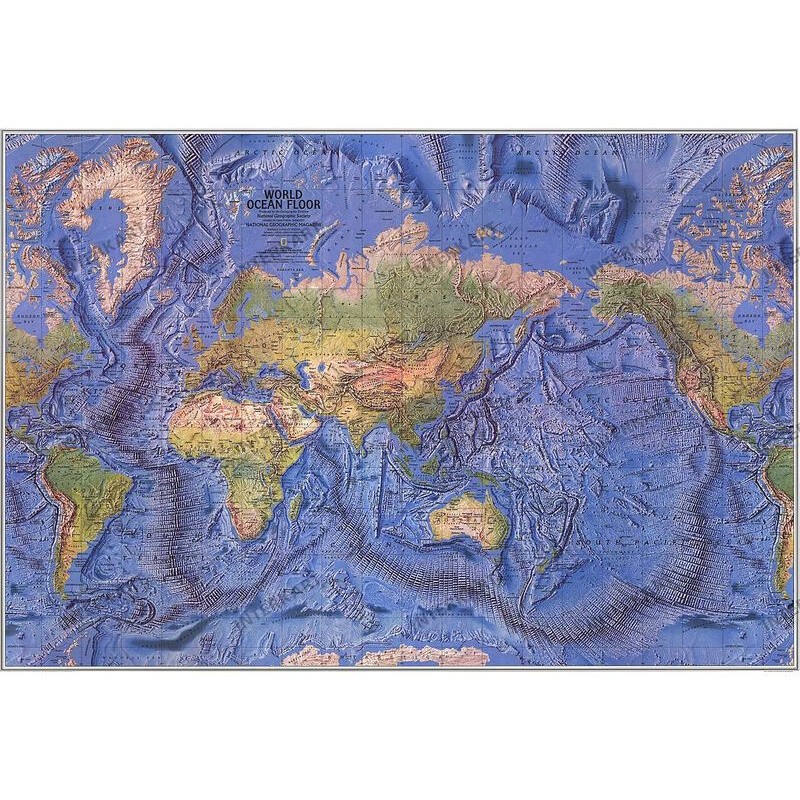 Физическа карта на света на National Geographic (116 x 77 cm)