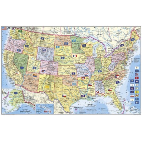 Stiefel Mapa USA, polityczna z kodem pocztowym (papierowa)