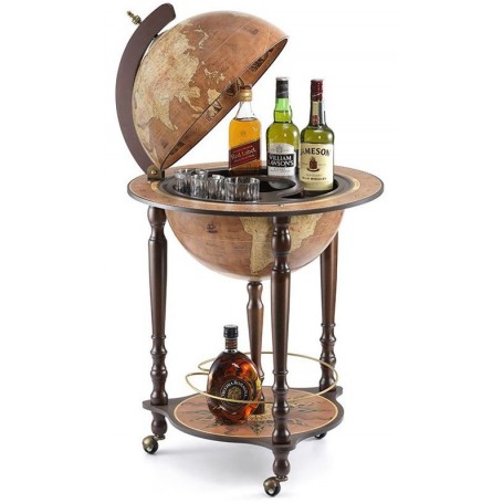 Zoffoli Mappamondo Bar Da Vinci Ruggine 40cm