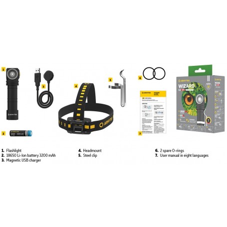 Armytek Wizard C2 WR Magnet USB / warm & red / 1020 lm & 230 / 1x18650 included / F06901W