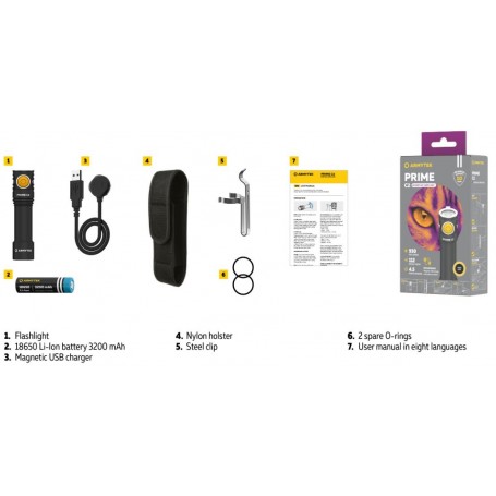 Armytek Prime C2 Magnet USB / теплий / 930 лм / 1x18650 в комплекті / F08001W