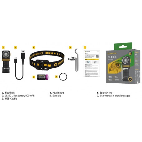 Armytek Elf C1 / chaud / 930 lm / 1x18350 inclus / F05003W