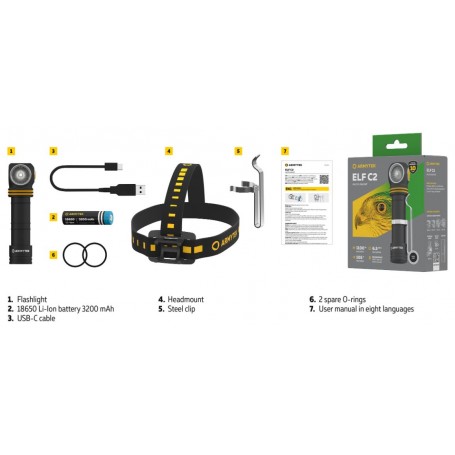 Armytek Elf C2 / білий / 1100 лм / 1x18650 в комплекті / F05103C