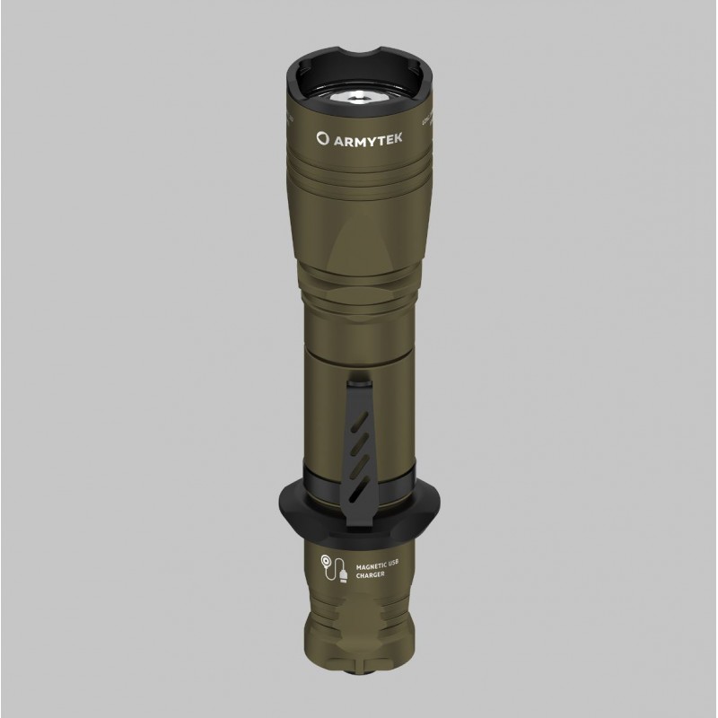 Armytek Dobermann 프로 자석 USB 올리브 / 따뜻한 / 1400 lm / 1x18650 포함 / F07501WO