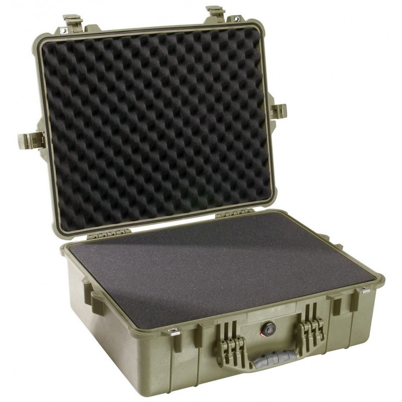 Peli 1600 Protector Case od green (With Foam)