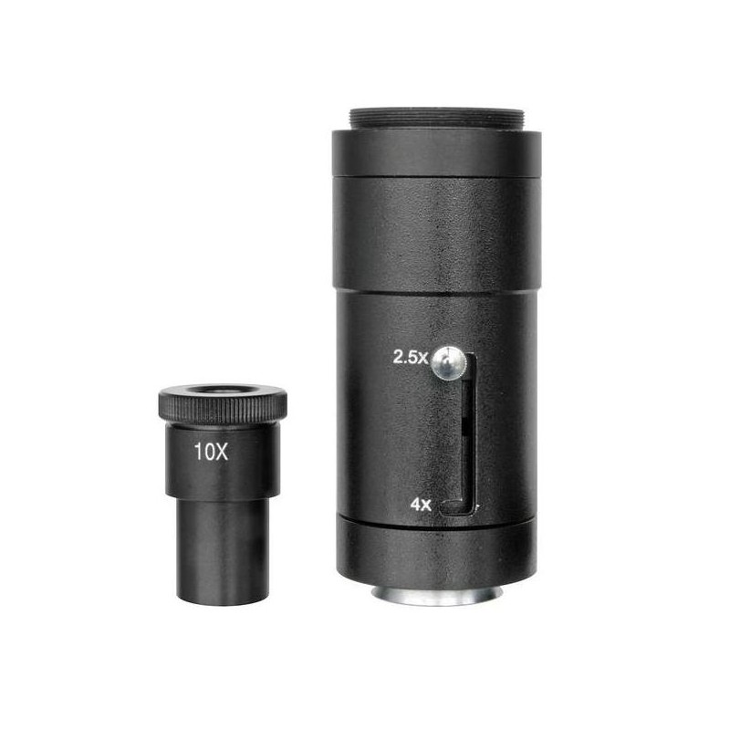 מתאם מצלמה Bresser 2.5x/4x עם מתאם מצלמה לעינית 10x למיקרוסקופ מדעי (12910)