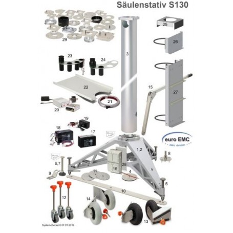 Euro EMC PU Räder 200mm für Standfuß S130 (60940)