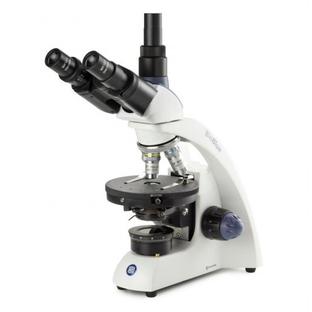 Microscópio Euromex BioBlue, BB.4241-P-HLED, trinocular, Pol, DIN, 40x-400x, 10x/18, LED, 1W (79131)