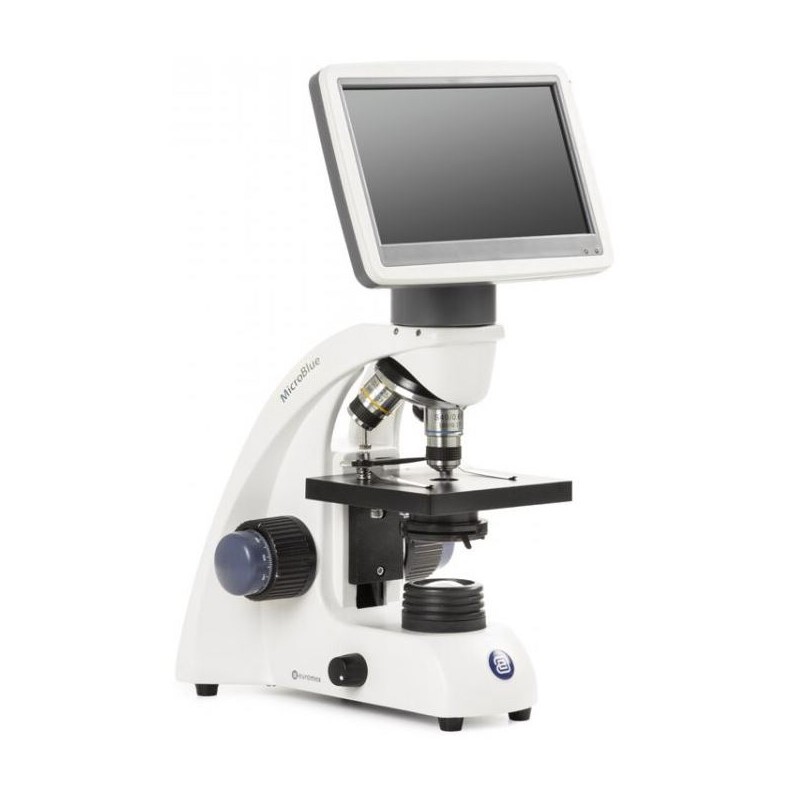 Euromex MicroBlue, MB.1051-LCD, ecran LCD de 5,6 inch, obiective Achr. 4/10/S40x, performanță DIN 35mm, 40x-400x, LED, 1W, masă