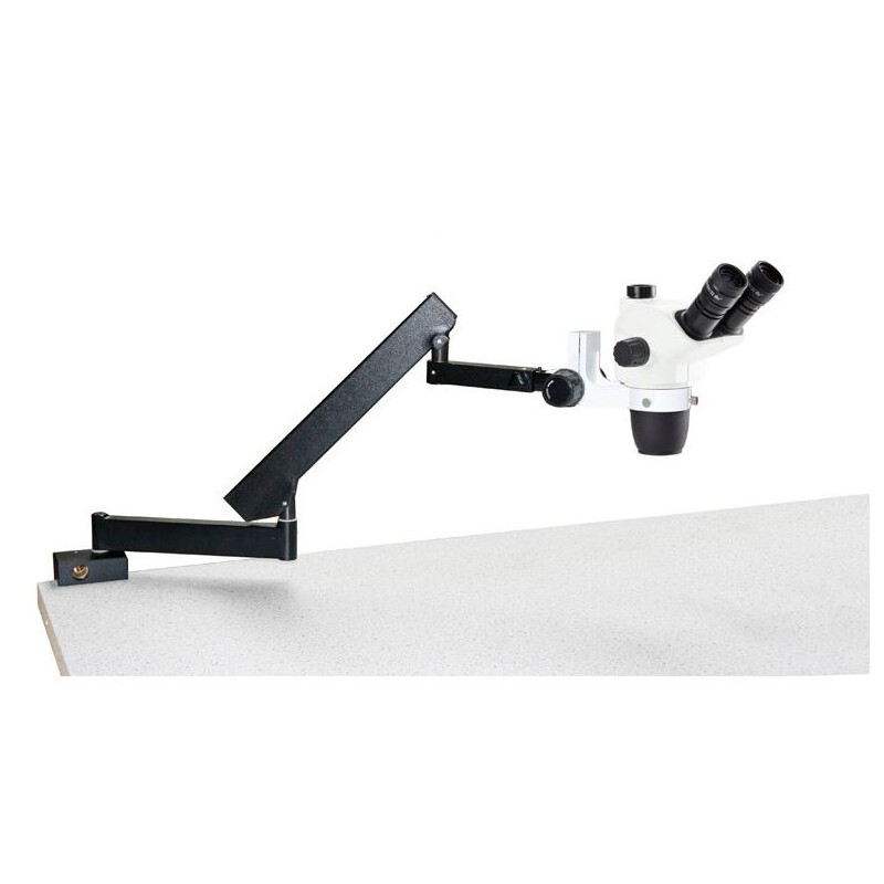 Euromex Stereo zoom microscope NZ.1903-A, 6.7x to 45x, articulated stand., base plate, w.o. illumination, trino (55595)