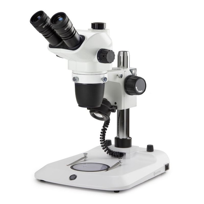 Euromex Stereo zoom microscope NZ.1903-P, 6.7-45x, Column, Incident and Transmitted light, trino (63364)