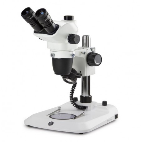 Euromex Stereo zoom microscoop NZ.1903-P, 6.7-45x, Kolom, Inval- en Doorgelicht, trino (63364)