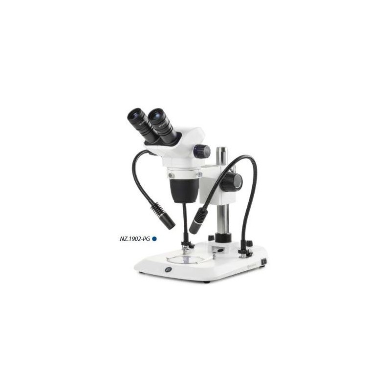Μικροσκόπιο Euromex Stereo zoom NZ.1702-PG, 6.5-55x, Στήλη, 2 Εύκαμπτοι Βραχίονες, Διερχόμενο φως, Διόφθαλμο (63372)