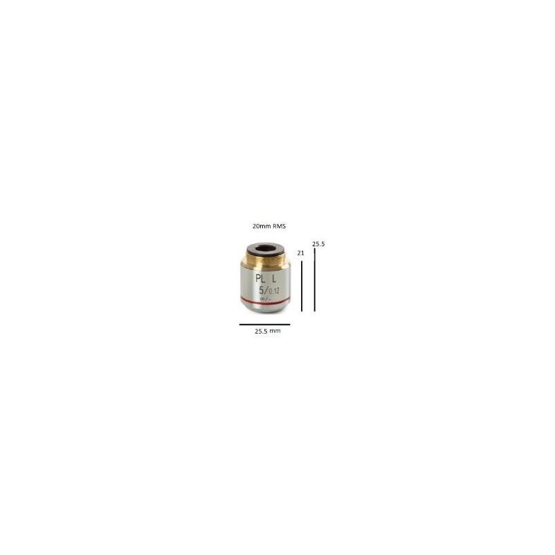 Objetivo Euromex BS.8105, Plan PL 5x/0.12, w.d. 26,1 mm, infinito (bScope) (77364)