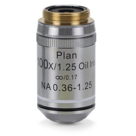 Euromex Objektiv IS.7200-I, 100x/1.25 olje imerzija, PLi, plan, neskončnost, irisa diafragma, vzmet (iScope) (53376)