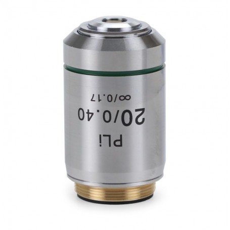 Euromex Objective IS.7220、20x/0.40、PLi、プラン、無限遠（iScope）（53372）