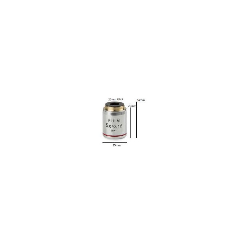 هدف Euromex IS.8105، Plan PL 5x/0.12، w.d. 15.5 میلی‌متر، بی‌نهایت، شیشه پوششی -(bScope) (77365)