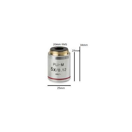Euromex objektiv IS.8105, Plan PL 5x/0.12, w.d. 15,5 mm, uendelig, dækglas -(bScope) (77365)