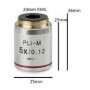 Objetiva Euromex IS.8105, Plan PL 5x/0.12, w.d. 15,5 mm, infinito, vidro de cobertura -(bScope) (77365)