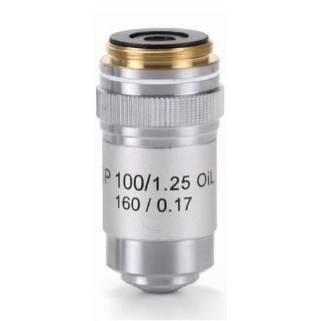 Euromex S100X/1.25 semiplāns, atsperots, eļļas iegremdēšanas mikroskopa objektīvs AE.5601 (BioBlue) (56824)