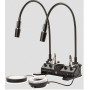 Trạm chiếu sáng Euromex LE.5212, màu trắng, 2 cổ ngỗng, đèn vòng, ánh sáng truyền qua (62924)