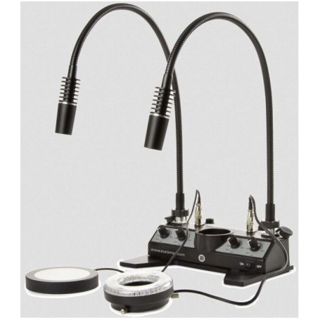 Euromex belysningsstation LE.5212, 2 sw.h. 365nm, ringlys, gennemsigtighed (62926)