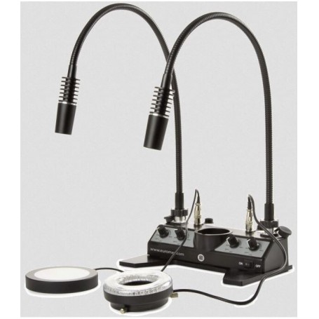 Euromex lighting station LE.5212, 2 sw.h. white, 395nm, ring light, translucency (62928)