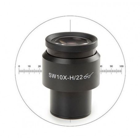 Euromex 10X/22mm, mikrometer, lensa okuler mikroskop dengan crosshair, Ø30mm, DX.6210-CM (Delphi-X) (56674)