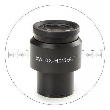 Euromex 10X/25mm SWF, míkrómetra augngler, Ø30 mm, DX.6010-M (Delphi-X) (56671)