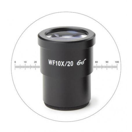 Euromex HWF 10x/20 mm 接眼レンズ マイクロメーター付き、SB.6010-M (StereoBlue) (56784)