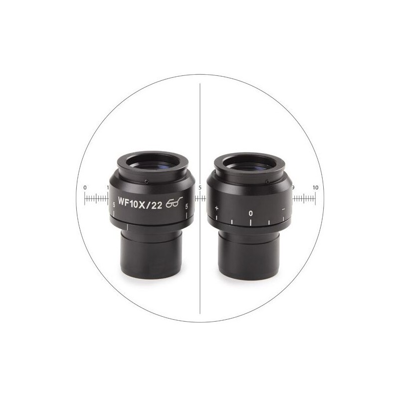عدسة قياس Euromex NZ.6210-CM، تكبير 10x/22 مم SWF، ميكرومتر، شعيرات متقاطعة، (Nexius EVO) (62996)