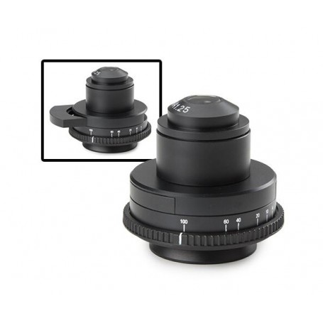 Euromex Standard Abbe condensator 1,25 NA cu slot pentru glisoare de câmp întunecat și contrast de fază (53396)