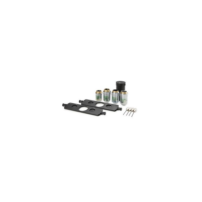 Euromex AE.3186, phase contrast kit, 10x/20x/40x/S100x oil plan objectives, 2 sliders phase contrast rings (Oxion) (53892)