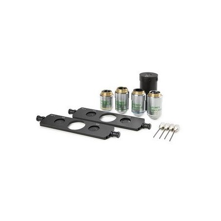 Euromex AE.3186, Phasenkontrast-Kit, 10x/20x/40x/S100x Öl Plan-Objektive, 2 Schieber Phasenkontrastringe (Oxion) (53892)