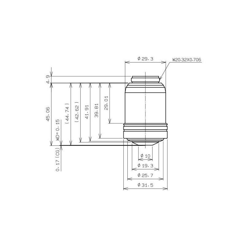 เลนส์วัตถุ Evident Olympus รุ่น UPLXAPO60XO, กำลังขยาย 60 เท่า, แผน, อะโพโครแมติก (71234)