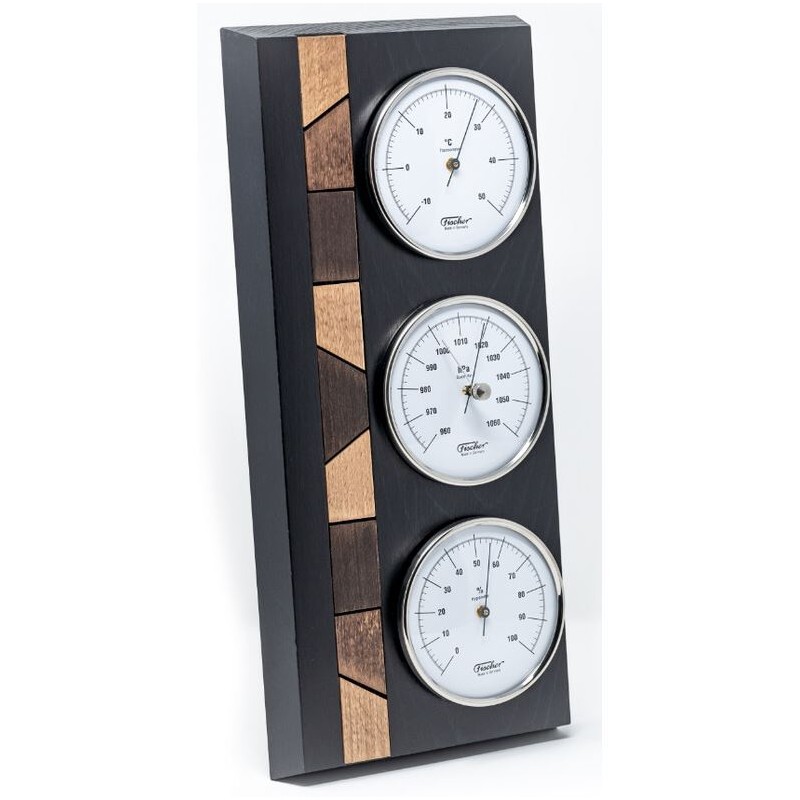 Fischer Real wood weather station black (62618)