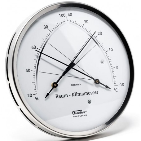 Fischer Stacja pogodowa miernik klimatu pomieszczenia stal nierdzewna syntetyczna (62611)