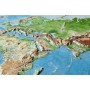 Georelief 大型3D世界地図、アルミフレーム入り（ドイツ語）（44661）