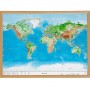 Georelief World map, large 3D relief map with wooden frame (in German) (76756)
