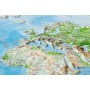 Georelief World map, large 3D relief map with wooden frame (in German) (76756)