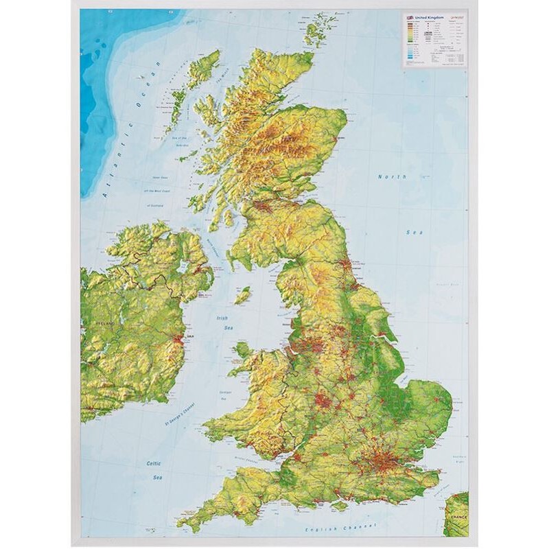 Georelief Great Britain 3D relief map (in English) (52950)